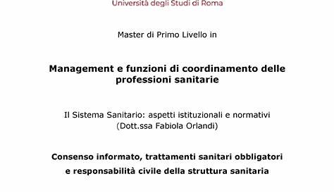 SAPIENZA Università di Roma - MASTER INTERFACOLTÀ DI II LIVELLO IN