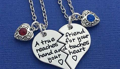 4 Best Friends Heart Necklaces Custom Names Engraved, Friendships or F