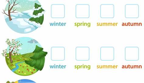 Matching Seasons Worksheets For Kindergarten