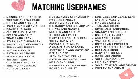 Matching Usernames Ideas : 50 Dating Username Examples My Before After