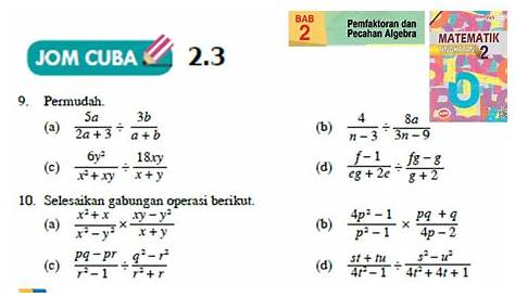 Soalan Matematik Ungkapan Algebra Tingkatan 1 Myb Buku Latihan Modul