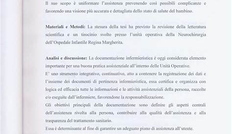 Materiali E Metodi Tesi Infermieristica Esempio