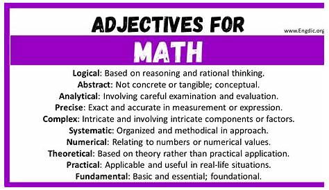 Math Adjectives