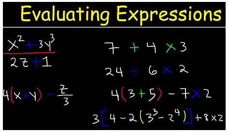 Math Drills Evaluating Expressions