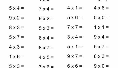Math Facts For 4Th Graders