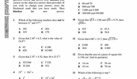 Form 2 Mathematics Exercise