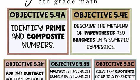 Math Objectives For 5Th Grade
