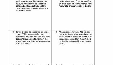 Math Word Problems For 4Th Graders