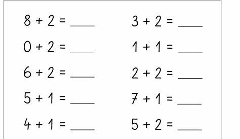 Kopfrechen im Zahlenraum bis 10 | First grade math worksheets, Math