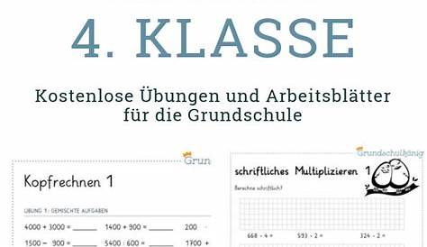 Arbeitsblätter Mathe Grundschule Klasse 4 Kostenlos PDF