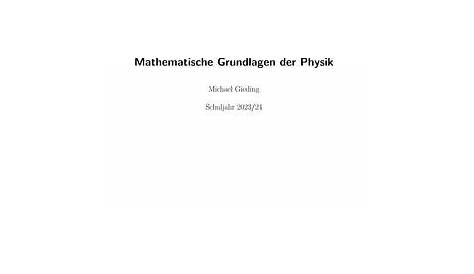 Theoretische Physik A: Mathematische Methoden der Physik, Lecture 20