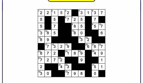 Maths Crossword Puzzles With Answers