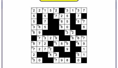 Maths Crosswords Puzzles With Answers