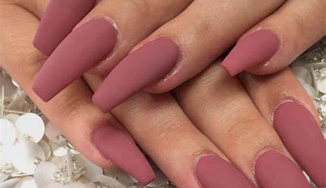 Matte Pink Coffin Shaped Nails Fake