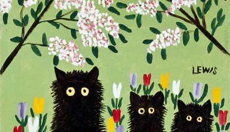 Three Black Cats - - made by Maud Lewis