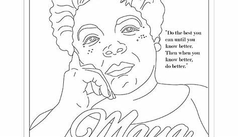 Maya Angelou Pictures Printable Coloring Pages