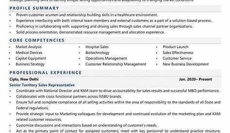 Med Rep Resume Examples Professional Ical Resentative Samples Qwik