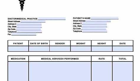 Medical Bill Invoice Template Excel | PDF | Word | XLStemplates