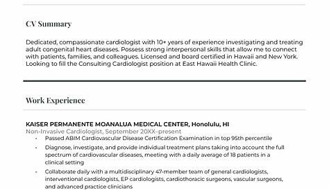 Medical CV Example - Free Download in Word | CV Templates