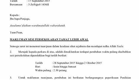 Contoh Surat Kebenaran Pulang Bermalam | PDF