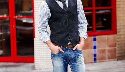 Spring Casual Wearing a Vest with Jeans He Spoke Style