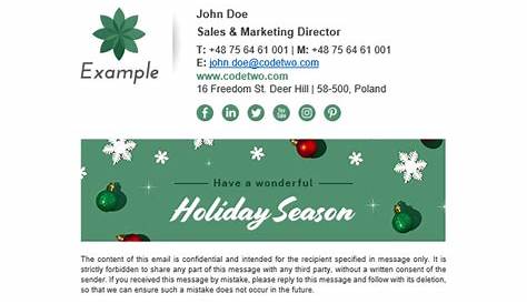 Merry Christmas Wishes Email Signature Flowery Banners s