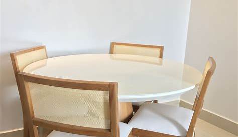 Mesa De Jantar Em Laca Branca + 06 Cadeiras | Mercado Livre