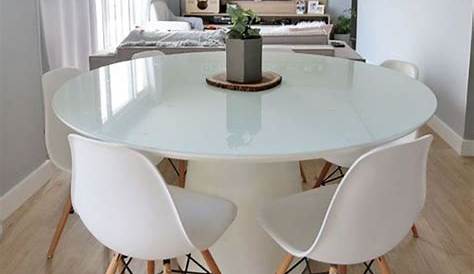 Mesa de jantar redonda em vidro temperado ø 90 cm ALTURA | Beliani.pt