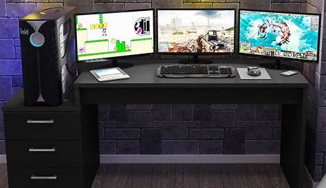 Mesa para Computador Desk Gamer DRX 3000 Siena Móveis Preto
