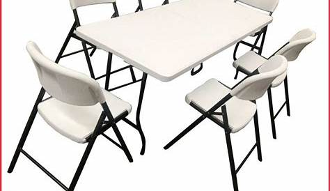 mesa plegable con 8 sillas plegables ideal quincho, terraza, | Sillas