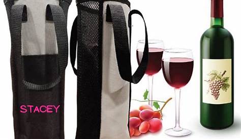 Personalized Wine Gift Bag Linen drawstring gift bag Bridal | Etsy