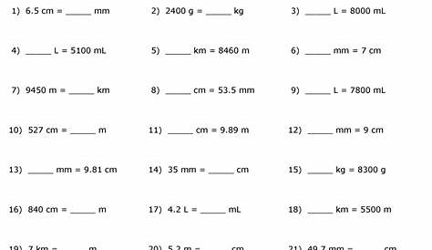 Metric Conversion Worksheet With Answers Chemistry - Promotiontablecovers