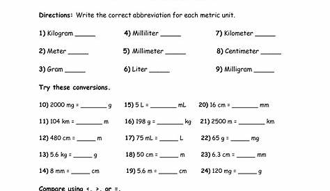 English to Metric Conversion Worksheet Lovely Metric System Charts