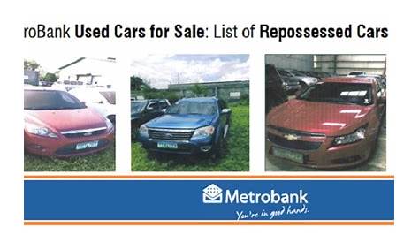 MetroBank Used Cars for Sale: List of Repossessed Cars (with Pictures)