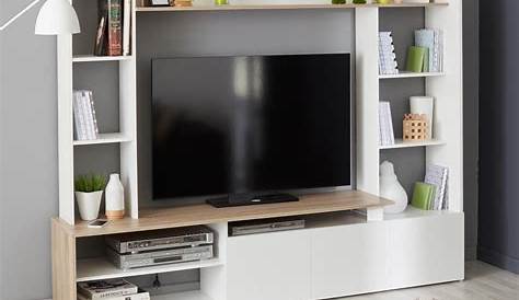 Meuble Tele Haut Blanc Tv Laqué Idées De Décoration