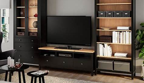 Meuble Tv Hemnes Brun Noir HEMNES Combinaison TV, , 326x197 Cm IKEA