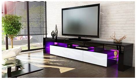 Meuble Tv Noir Et Blanc Led TV ESIA 3 SUISSES