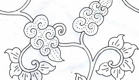 Gambar Mewarnai Batik Bunga