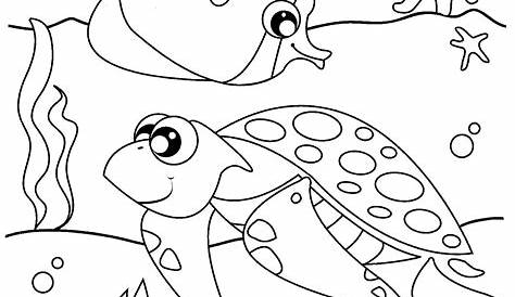 Kumpulan Gambar Mewarnai Hewan Laut Lengkap | gambarcoloring