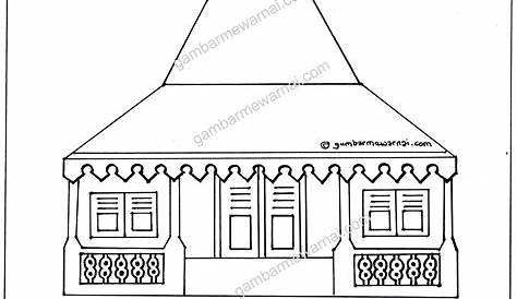 Mewarnai Rumah Adat Joglo - Mewarnai Rumah Adat Coloring And Drawing