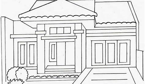 gambar rumah tingkat mewarnai Mewarnai sketsa menggambar minimalis