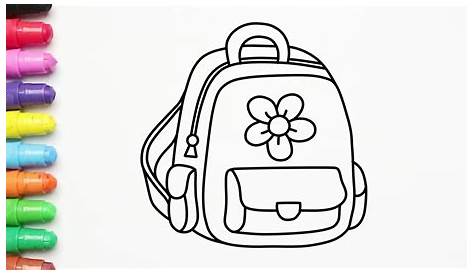 Cara Menggambar Dan Mewarnai Tas Sekolah Mudah | How to draw a bag easy