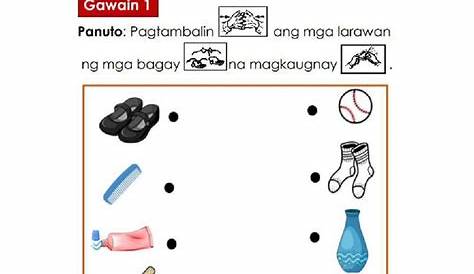 Mga Bagay na Magkasama_p3 | Kindergarten reading worksheets, Elementary