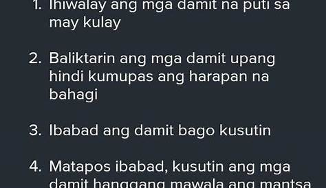 Gawain 3. Isulat ang hakbang sa paglalaba ng mga damit panloob 1. 2 3