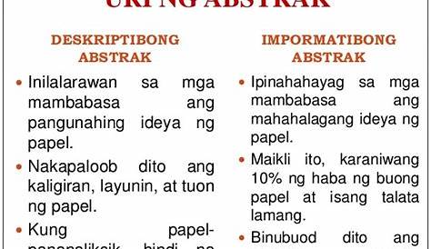 Halimbawa Ng Abstrak Sa Thesis Sa Filipino