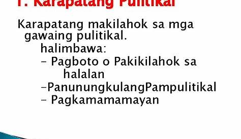 Halimbawa Ng Paglabag Sa Karapatang Sibil At Politikal : Mga karapatang