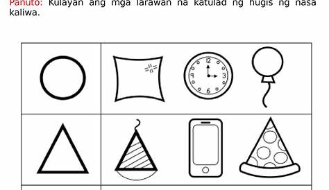 Mga Hugis Worksheet 1|Filipino math Worksheets