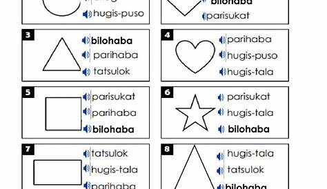 Shapes [Mga Hugis] with Chart and Pictures: English To Tagalog