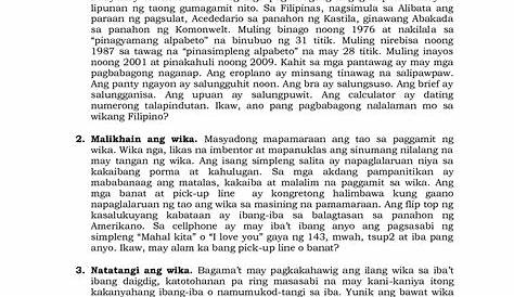 Mga Katangian Ng Wikang Filipino