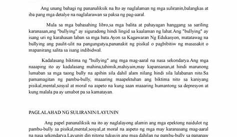 ️ Thesis tungkol sa bullying. Sito Longges: MGA ISYU TUNGKOL SA